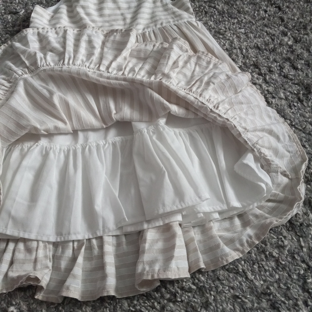 Tahari Girl Dress White And Cream Striped Size 8 - Picture 6 of 10